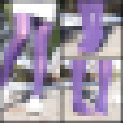 紫のカラータイツを履いて枝を踏みます